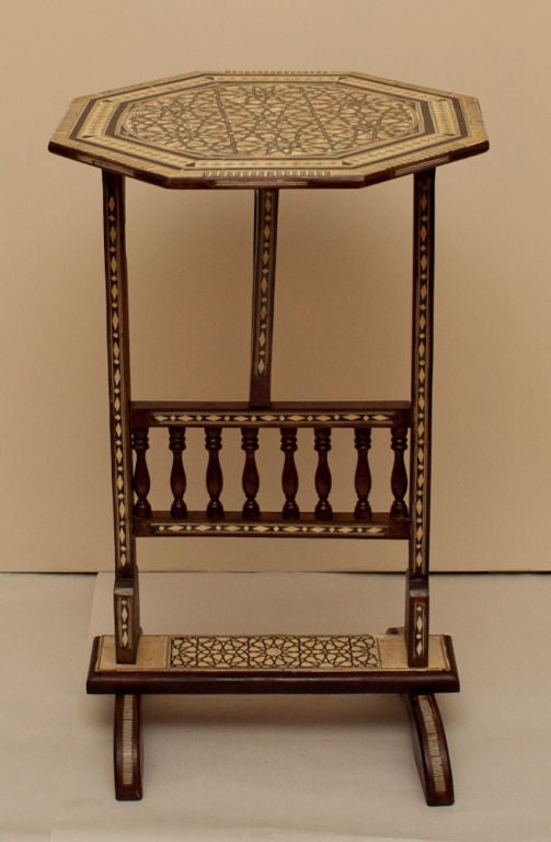 A Moroccan Side Table Inlaid with Mother of Pearl 1