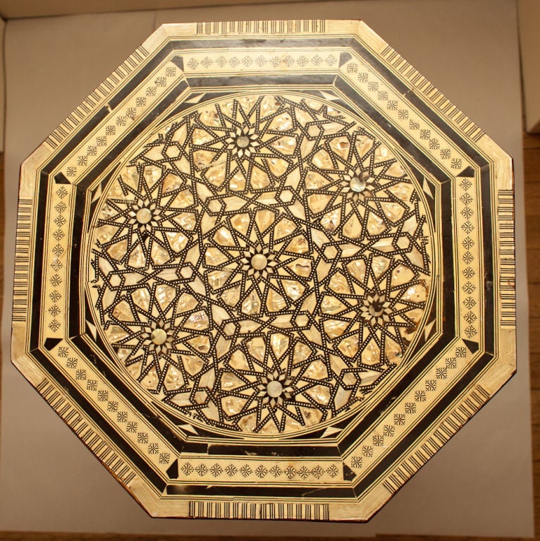 A Moroccan Side Table Inlaid with Mother of Pearl 4