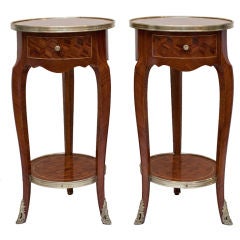 A Pair of Two Tiered French Louis XV Style Side Tables