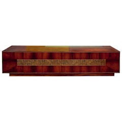 A Custom Made American Rosewood Long Credenza