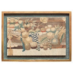 A 17th Century Brussels Tapestry Fragment Framed with Gilt Edge