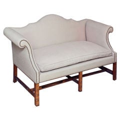 A Chinese Chippendale Sofa with Carved Rosewood Frame