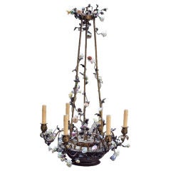 A French Chandelier in the Form of a finely woven Basket