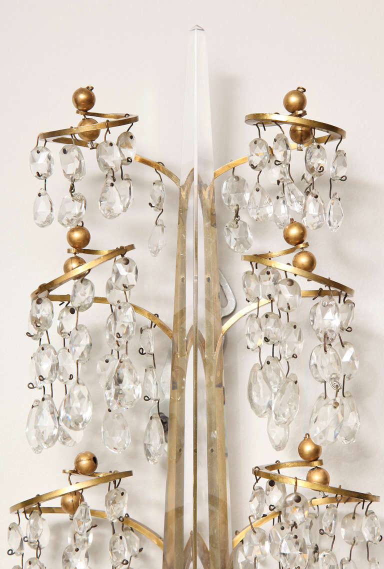 A Pair of Three Light Bronze Baltic-Style Wall Sconces 2