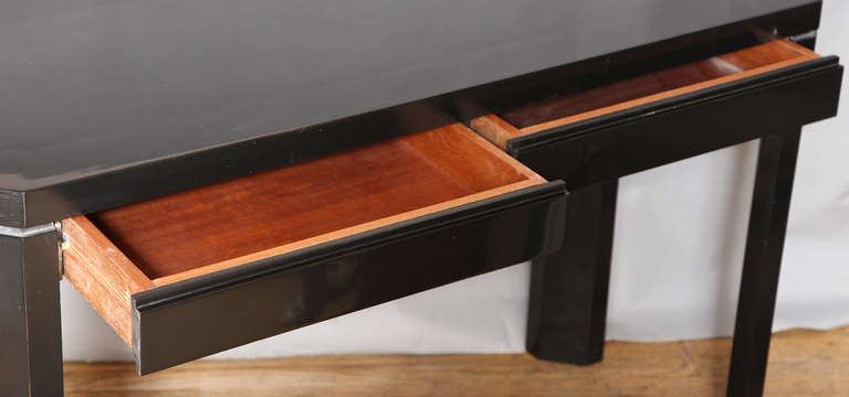 A Pair of Jules Wabbes Lacquered Console Tables 2