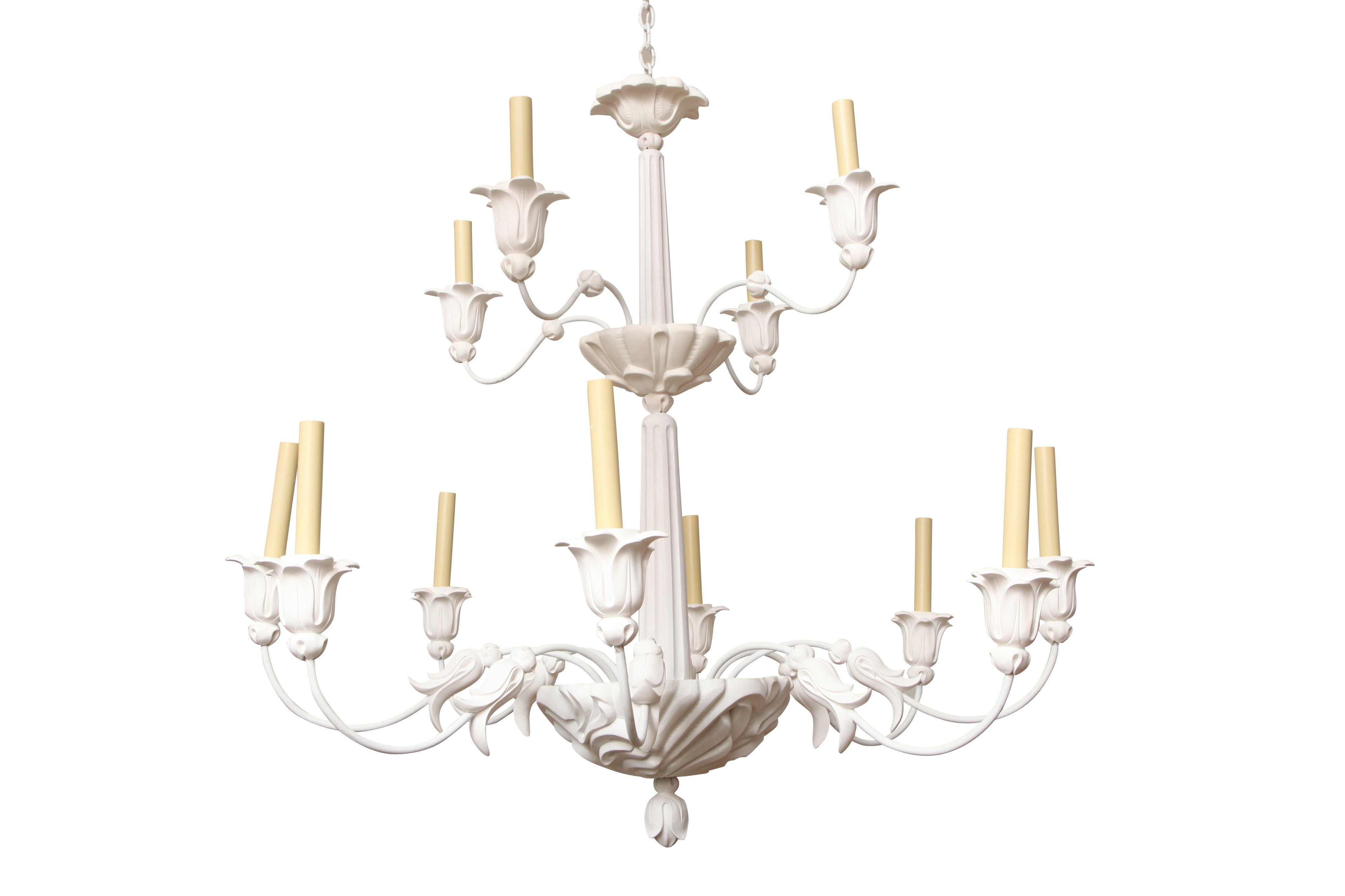 Lampadario Tenerife di David Duncan, lampadario a due piani in resina