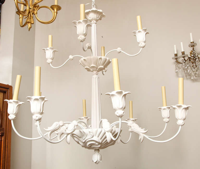 Tenerife Chandelier by David Duncan, Two Tiered Resin Chandelier  For Sale 1