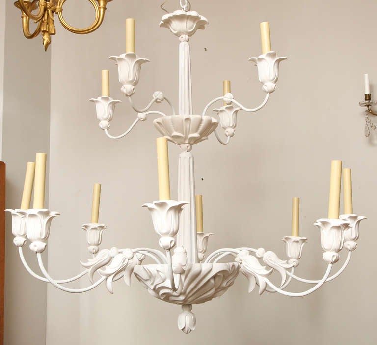Tenerife Chandelier by David Duncan, Two Tiered Resin Chandelier  For Sale 2