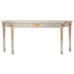 French Louis XVI Style Marble-Top Console Table