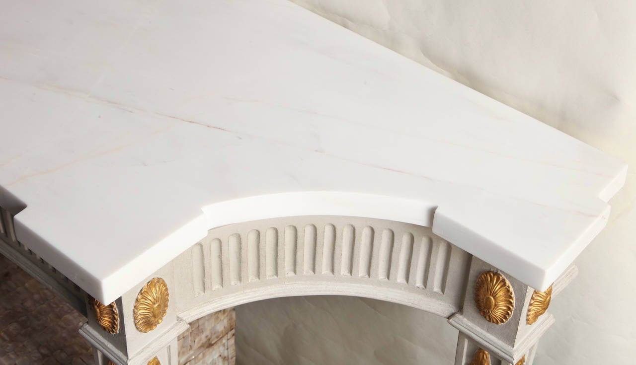 French Louis XVI Style Marble-Top Console Table 4