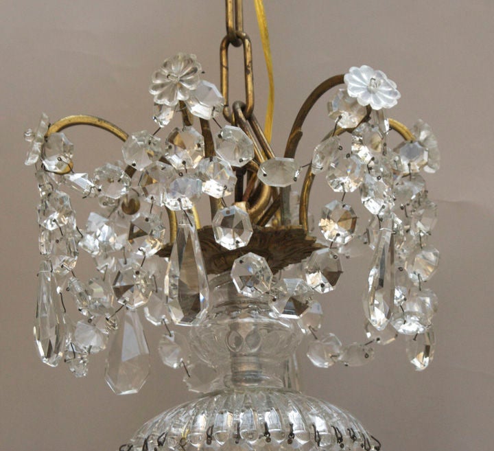 19th Century A 9 Light French Baccarat Chandelier