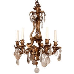 A French Louis XV Style Gilt Bronze 6 Light Chandelier