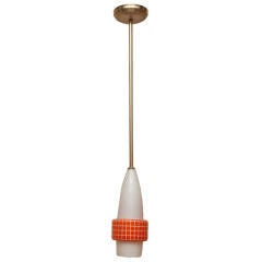 A Swedish Ceiling Light with Opal Glass Shade