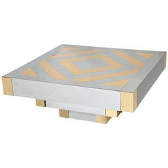 Paul Evans Chrome and Brass Coffee Table