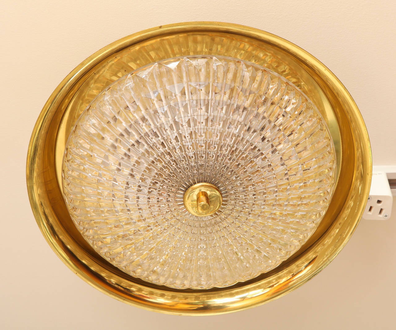 Mid-20th Century Orrefors Swedish Flush Mount Light Fixture, 1960s