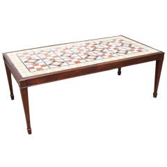A Rectangular American Coffee Table with Square and Tapered Legs
