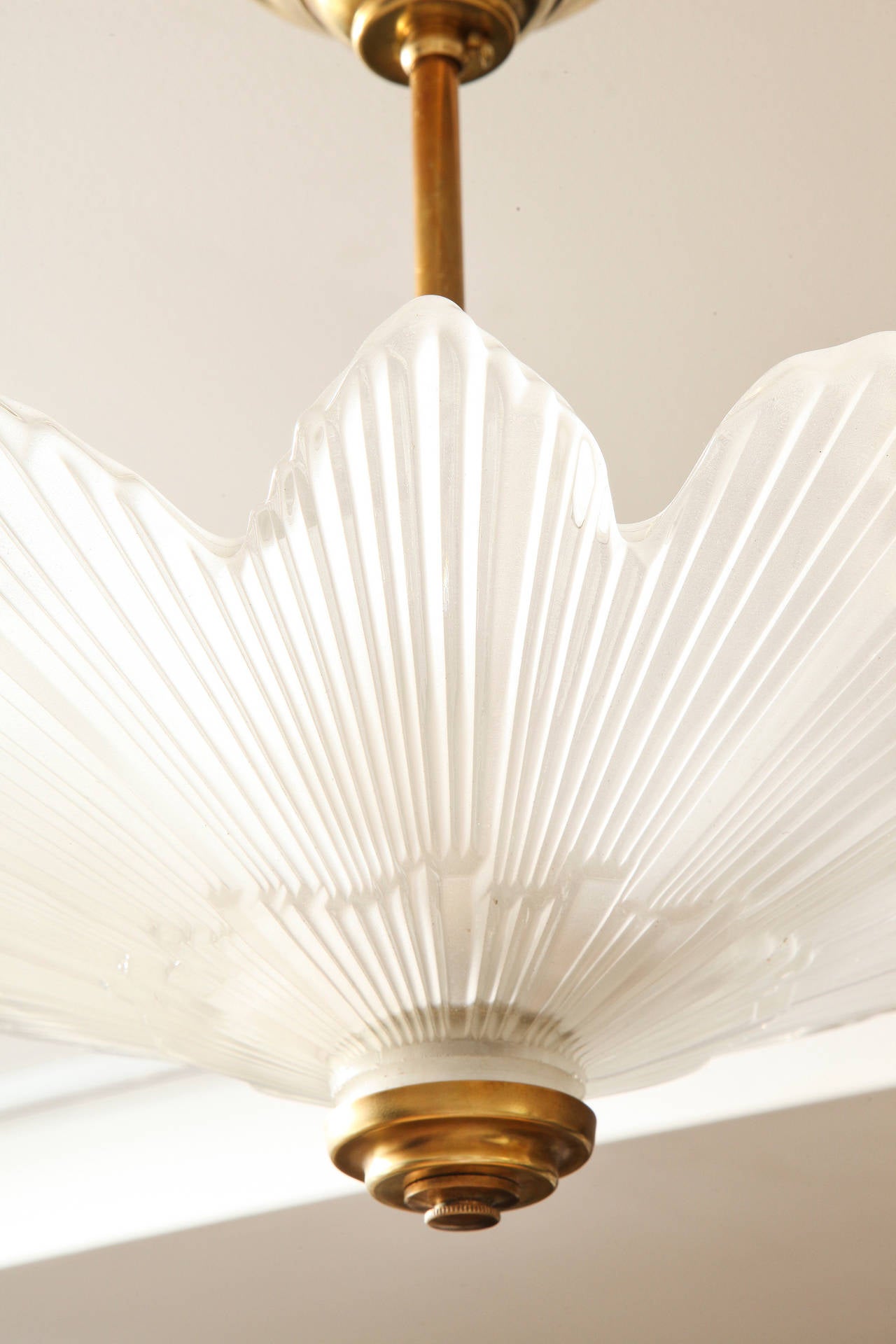Caldwell Scalloped Edged Glass Sunburst Ceiling Light 2