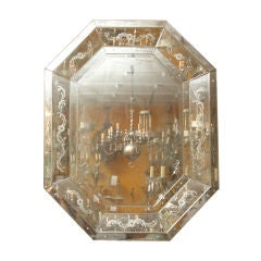 An Octagonal “Venetian” Mirror with Beveled Center Glass