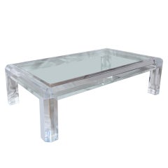 An American Lucite Coffee Table with Square Frame