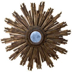An Italian Carved and Giltwood Sunburst Mirror