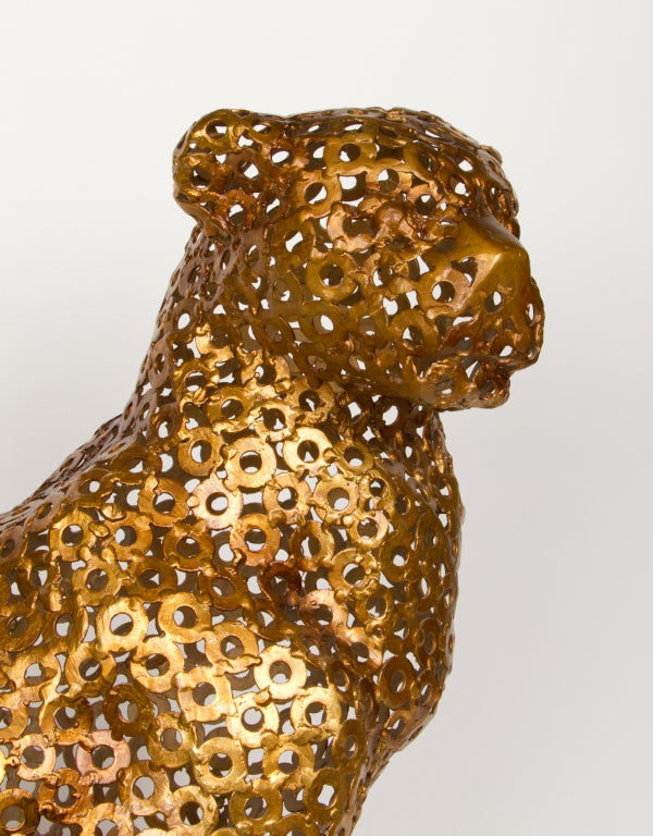 An Italian Gilt Metal Panther In Excellent Condition In New York, NY