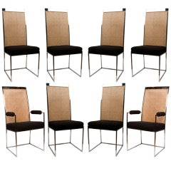 A Set of Eight Milo Baughman Dining Chairs