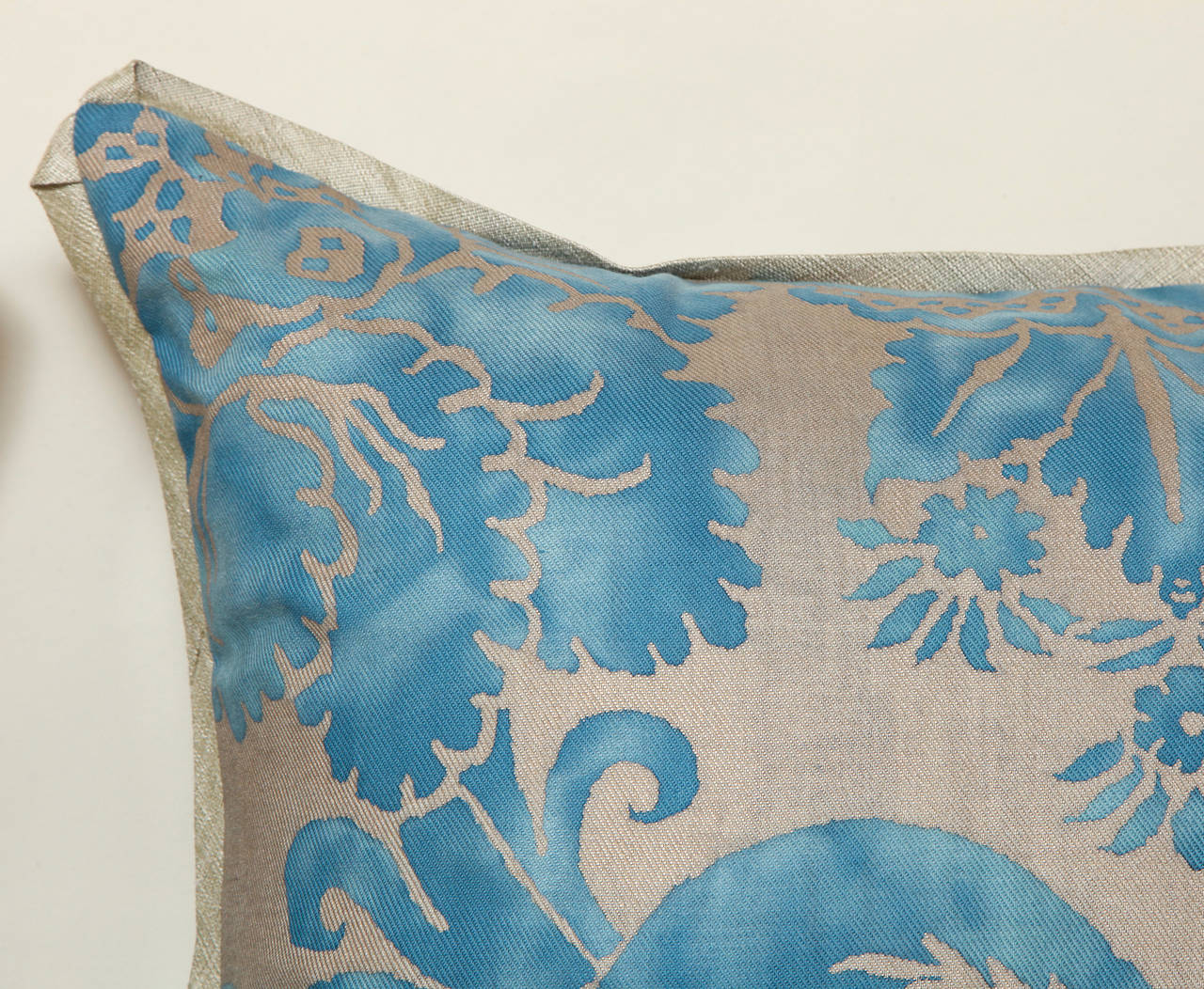 Pair of Vintage Fortuny Fabric Cushions 2