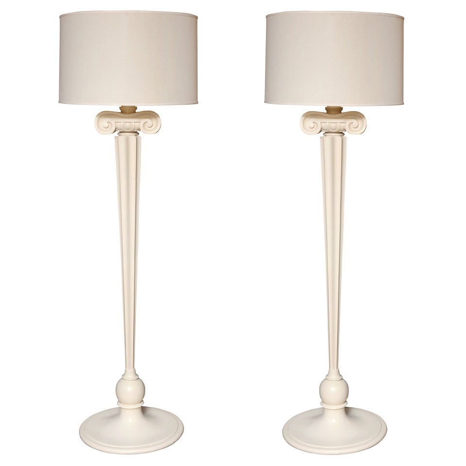 Pair of Neoclassic Design Standing Lamps