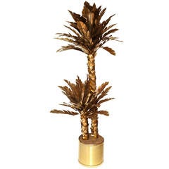 American Brass Palm Tree in Steel and Brass Pot