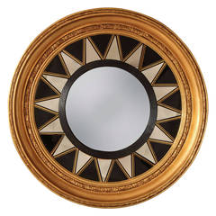 Antique English Regency Period Convex Mirror