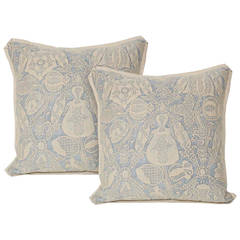 A Pair of Very Rare Vintage Fortuny Fabric Cushions