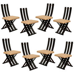 A Set of Eight Mid-Century Modern Scissor Chairs by Harvey Prober 11
