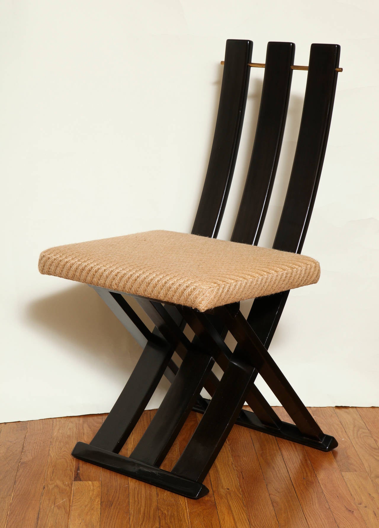 A Set of Eight Mid-Century Modern Scissor Chairs by Harvey Prober In Excellent Condition In New York, NY