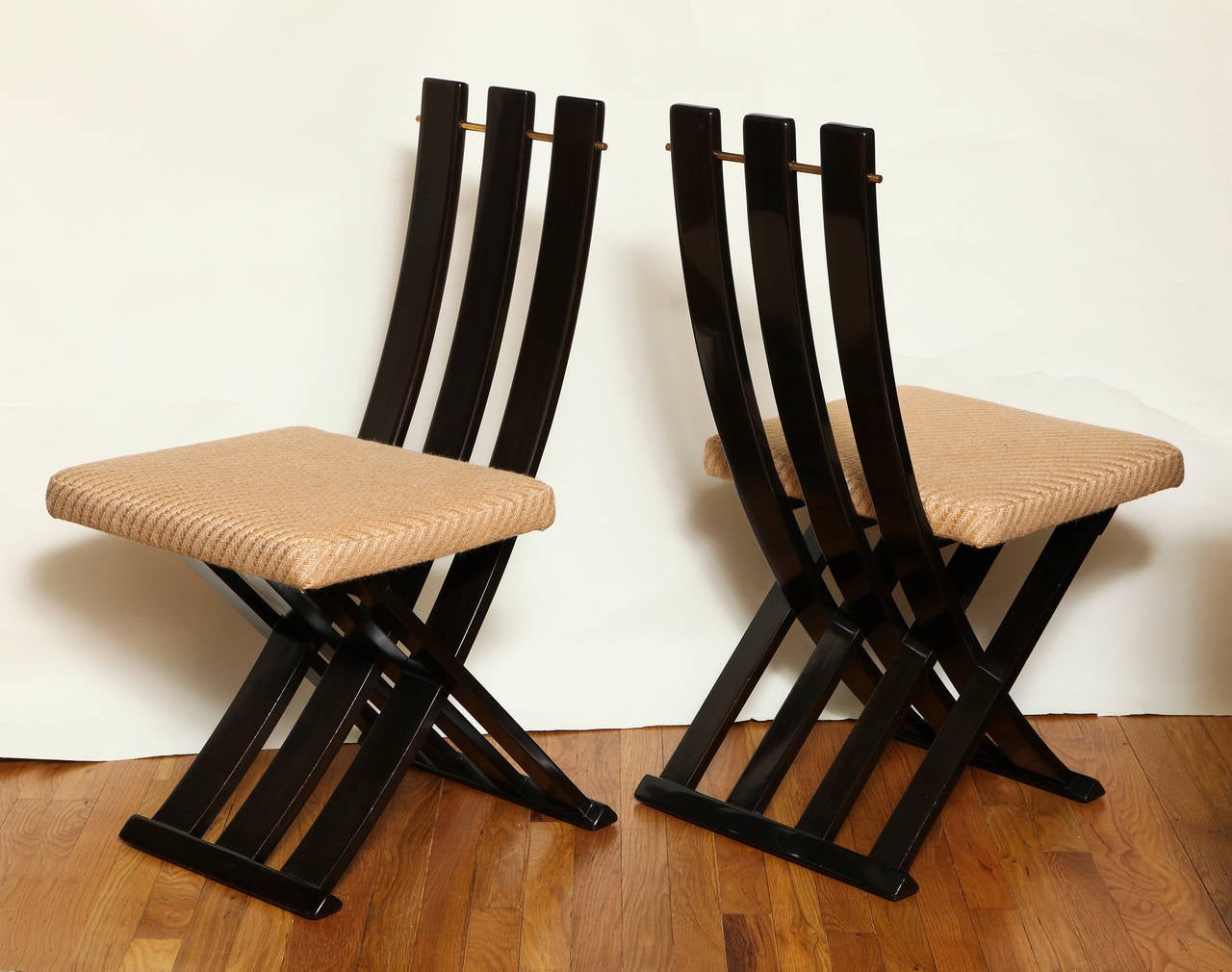 A Set of Eight Mid-Century Modern Scissor Chairs by Harvey Prober 4