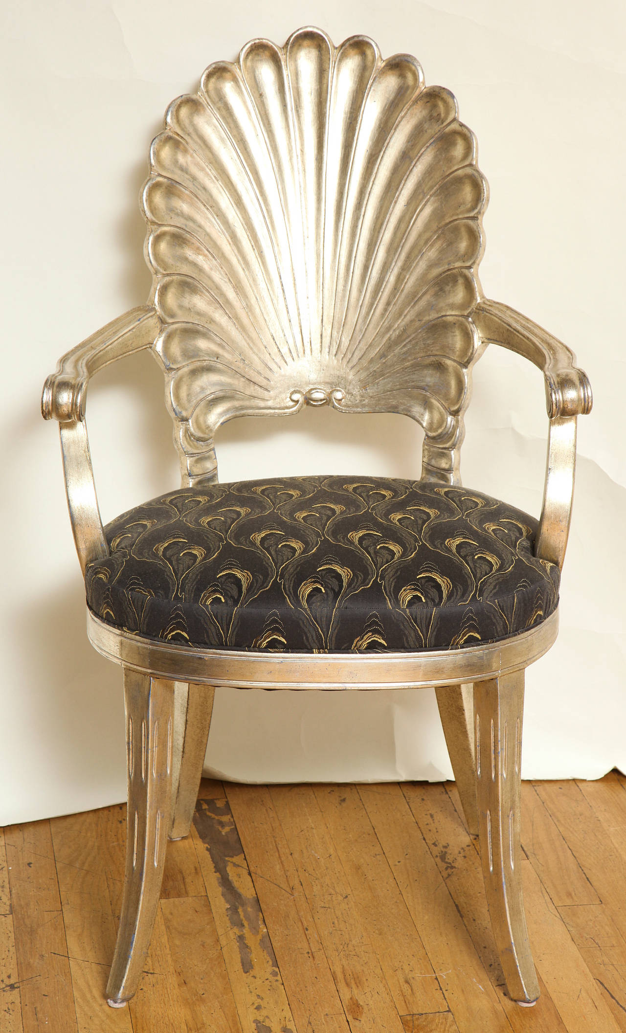 Pair of Carved Shell-Back Chairs 4