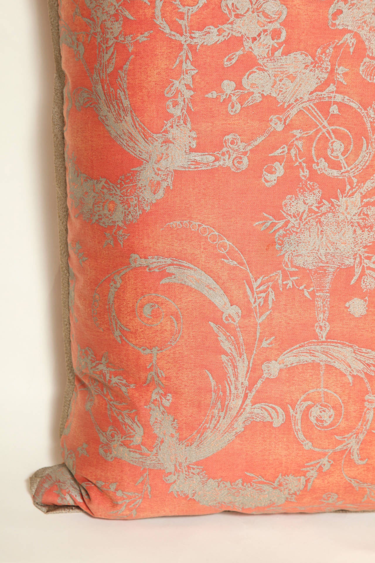Pair of Vintage Fortuny Fabric Cushions For Sale at 1stdibs