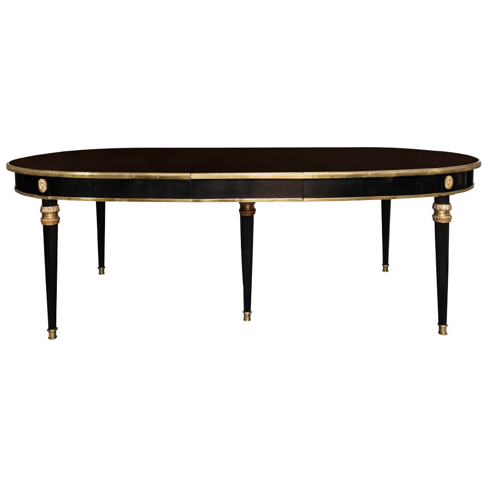 Ebonized Jansen Style Oval Dining Table