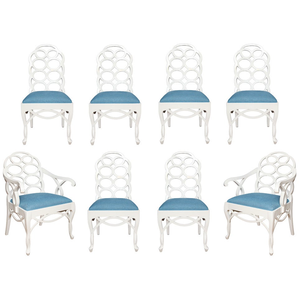 Set of Eight Frances Elkins-Designed Loop Chairs