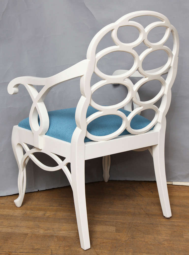 Wood Set of Eight Frances Elkins-Designed Loop Chairs