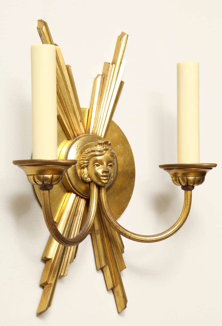 Pair of Two-Light French Wall Sconces 1