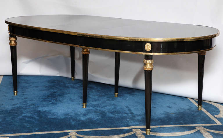 Louis XVI Ebonized Jansen Style Oval Dining Table