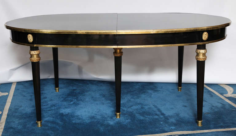 Ebonized Jansen Style Oval Dining Table 1
