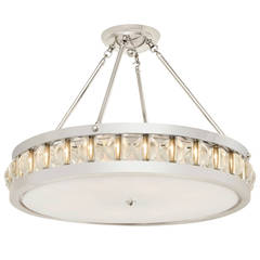 A 24" Tambour Pendant Fixture with Rods 6