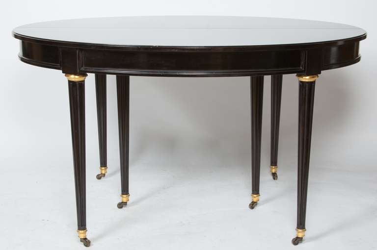 19th Century A French Louis XVI-style Ebonized Dining Table