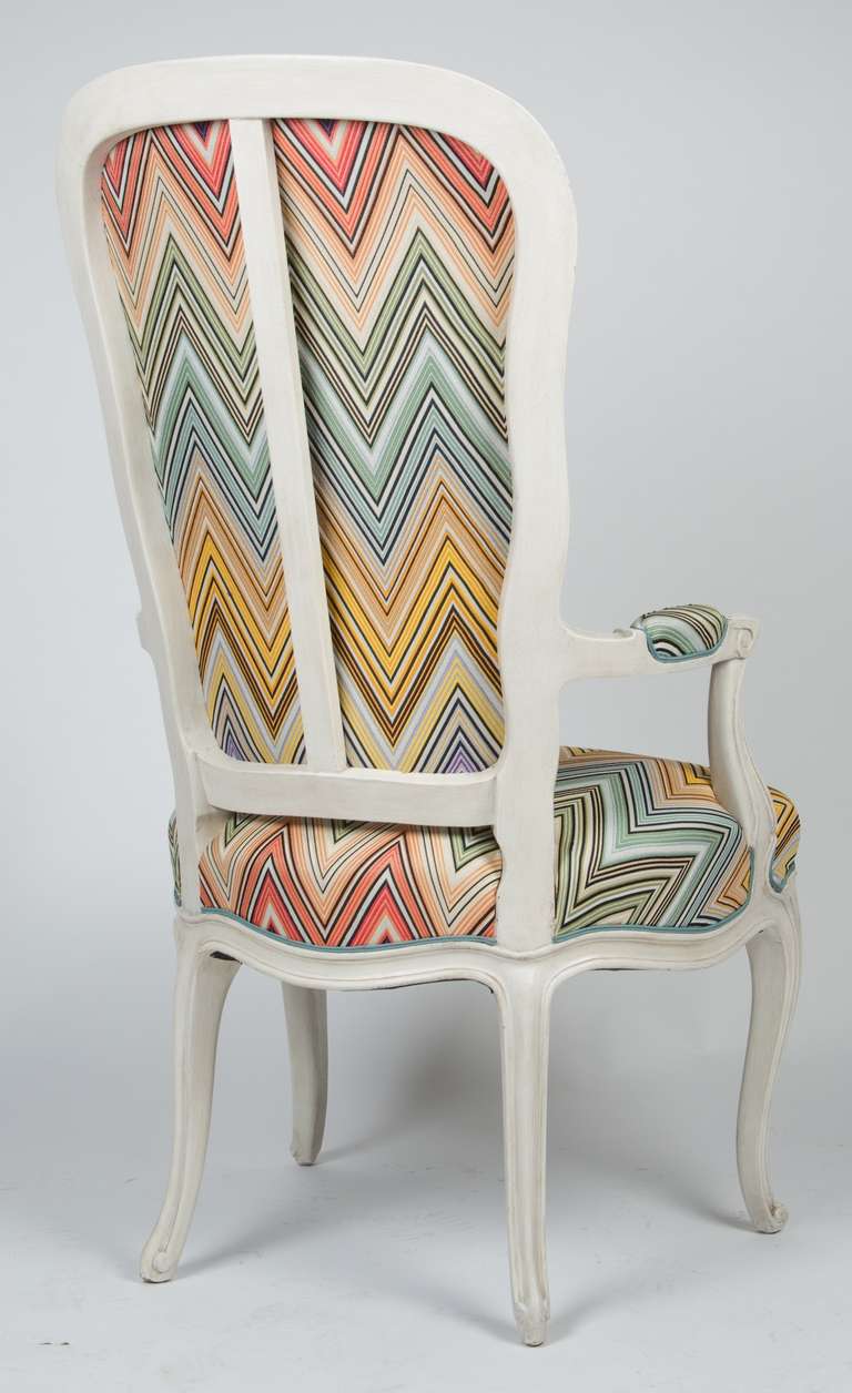A High-Back French Louis XV-style Painted Armchair 1