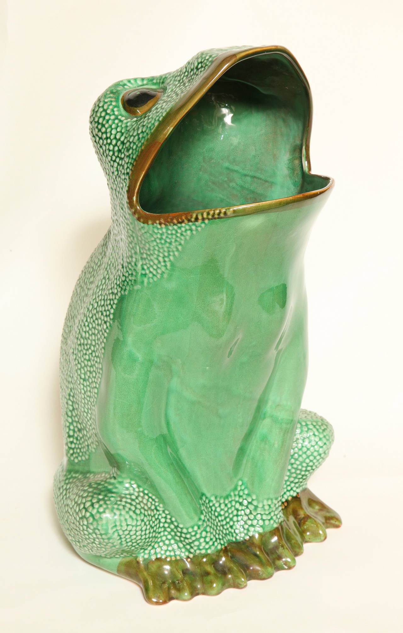 Italian Ceramic Frog Umbrella Stand at 1stdibs