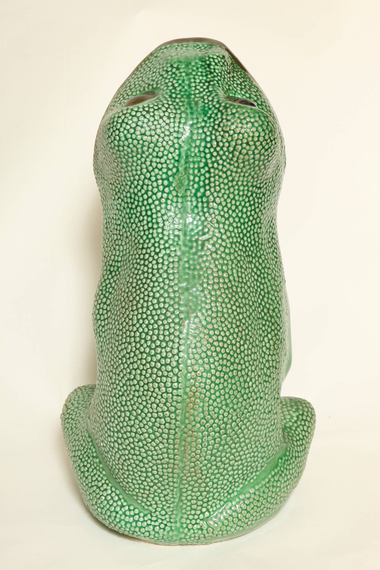 Italian Ceramic Frog Umbrella Stand 1
