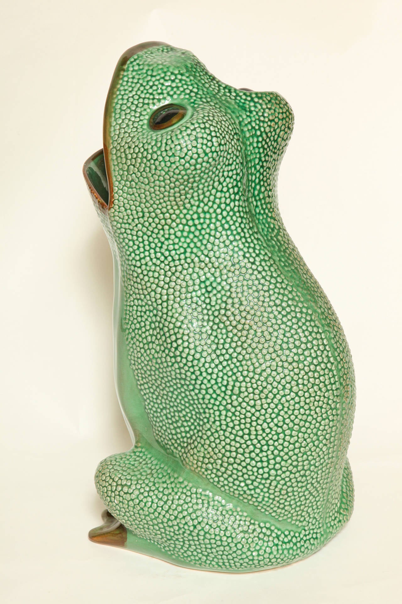 Italian Ceramic Frog Umbrella Stand 2