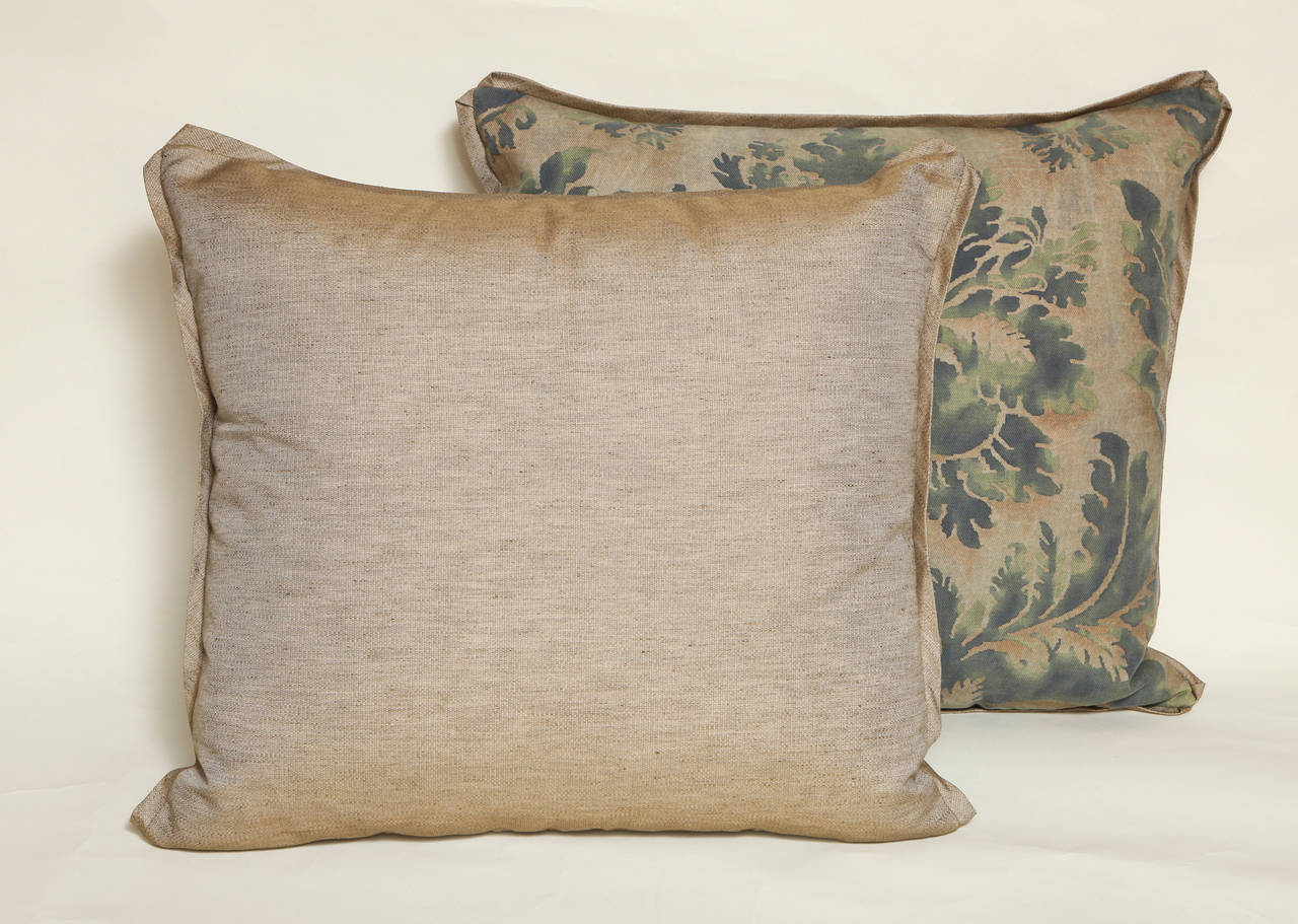 Pair of Fortuny Fabric Cushions in the Glicine Pattern 1