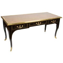 A Black Lacquered French Louis XV-style Bureau-Plat